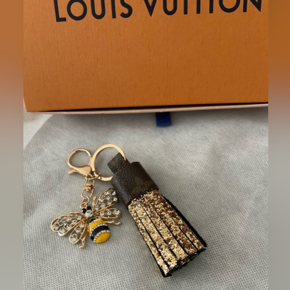 Up Cycled Bag Charm - Authentic LV canvas